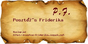 Posztós Friderika névjegykártya